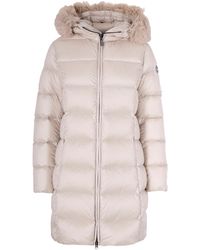 Colmar - Piumino Lungo Con Pelliccia Sintetica Canapa - Lyst