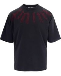 Palm Angels - T-Shirt Big Neck Logo Burgundy - Lyst