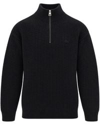 Lacoste - Half-Zip Mock Neck Sweater - Lyst