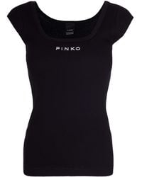 Pinko - Top A Costine Love Birds Nero - Lyst