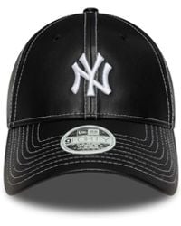 KTZ - Cappellino 9Forty New York Yankees Mlb Topstitch Ecopelle - Lyst