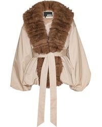 ROTATE BIRGER CHRISTENSEN - Faux Fur Collar Jacket - Lyst