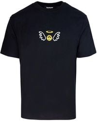 Barrow - T-Shirt Nera Con Stampa Angel - Lyst