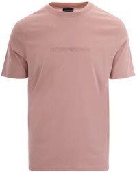 Emporio Armani - T-Shirt Essential Rosa - Lyst