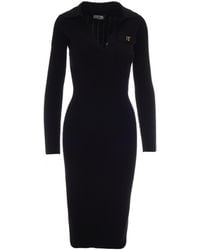 Elisabetta Franchi - Abito Maglia Nero - Lyst