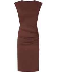 Pinko - Sleeveless Ruched Midi Dress - Lyst