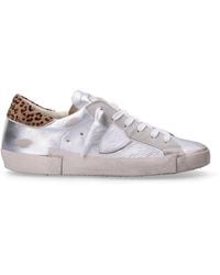 Philippe Model - Sneaker Bassa Prsx Metal Leo Argent Leo - Lyst