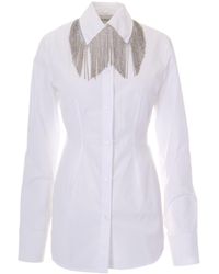 Sportmax - Pesi Jewel Fringe Cotton Shirt - Lyst