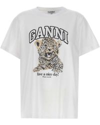 Ganni - Leopard T-Shirt - Lyst