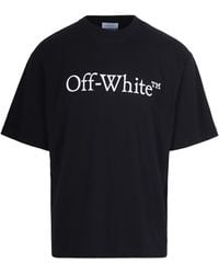 Off-White c/o Virgil Abloh - T-shirt nera con logo crewneck - Lyst