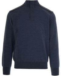 Paul & Shark - Maglia Mezza Zip Blu - Lyst