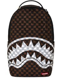 Sprayground - Zaino And Cream Drip Check Shark - Lyst