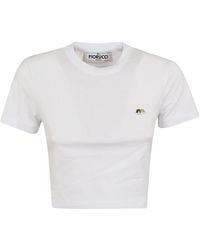 Fiorucci - T-Shirt Cropped Angel Patch - Lyst