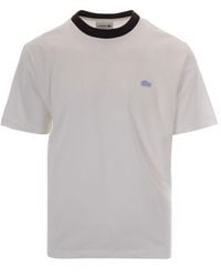 Lacoste - T-Shirt Con Contrasti Fleur - Lyst