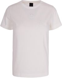 Pinko - T-Shirt With Love Birds Embroidery - Lyst