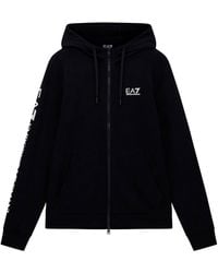 EA7 - Felpa Zip Logo Series - Lyst