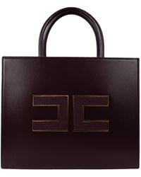 Elisabetta Franchi - Borsa Tote Grande Bordeaux - Lyst