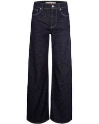 Marni - Wide-Leg Denim Jeans With Contrast Stitching - Lyst