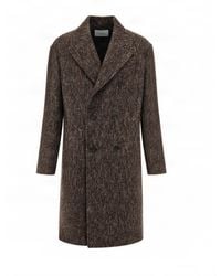 Paolo Pecora - Cappotto Spigato Cammello - Lyst
