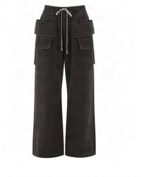 Rick Owens - Creatch Cotton Cargo Wide-Leg Pants - Lyst