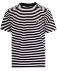 Carhartt - T-Shirt S/S Ezra Pocket Stripe - Lyst