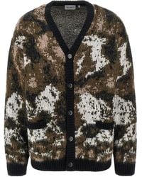 Carhartt - Jacquard Cardigan With Wild Dog Motifs And Metal Buttons - Lyst