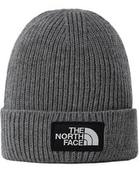 The North Face - Berretto Con Logo Box Grigio - Lyst