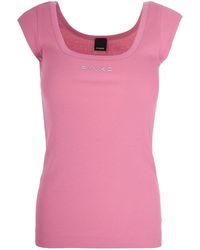 Pinko - Top A Costine Love Birds Rosa - Lyst