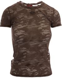 DIESEL - T-Shirt Kasia Pizzo Chocolate - Lyst
