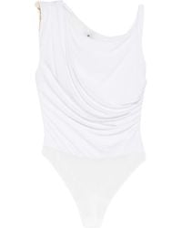 Elisabetta Franchi - One-Shoulder Slim-Fit Jersey Bodysuit With Accent - Lyst