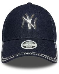 KTZ - Cappellino 9Forty New York Yankees Mlb Paillettes Blu Scuro - Lyst