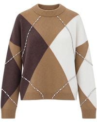 Liu Jo - Maglia Argyle Gioiello Camel Ballantyne - Lyst