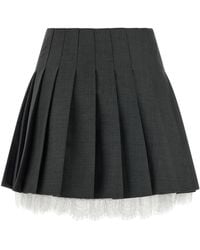 Self-Portrait - Pleated Mini Skirt - Lyst