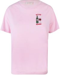 Mc2 Saint Barth - T-Shirt Emilie Rosa Con Ricamo Wine Queen - Lyst