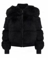 Patrizia Pepe - Giubbino Ecopelliccia Nero - Lyst