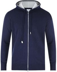 Eleventy - Hooded Cashmere Zip Sweater - Lyst