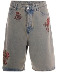Drole de Monsieur - Bermuda Jean Dusty Brodé Fleurs - Lyst