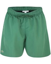 Lacoste - Costume Verde Con Logo - Lyst
