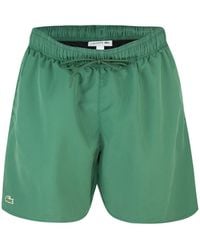 Lacoste - Costume Verde Con Logo - Lyst