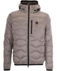 Blauer - Piumino Wave Grigio Nebbia - Lyst