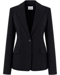 ANDAMANE - Blazer Gessato Nero - Lyst