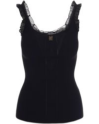 Elisabetta Franchi - Top Tricot Nero - Lyst