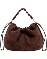 Gianni Chiarini - Borsa Morgana Suede Moka - Lyst