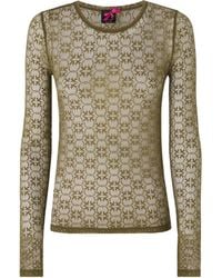 Pinko - Top Pizzo Verde Oliva - Lyst