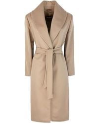 Max Mara - Long Wrap Coat With Belt - Lyst