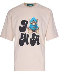 Barrow - T-Shirt Con Stampa Crema - Lyst