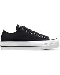 Converse - Sneaker Chuck Taylor All Star Platform Canvas Nero/Bianco - Lyst