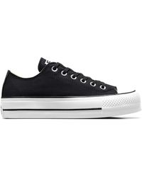 Converse - Sneaker Chuck Taylor All Star Platform Canvas Nero/Bianco - Lyst