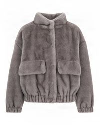 Liu Jo - Plush Faux Fur Snap-Button Jacket - Lyst