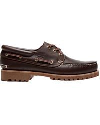 Timberland - Boat Shoes Authentic 3-Eye Lug Handsewn Marrone - Lyst